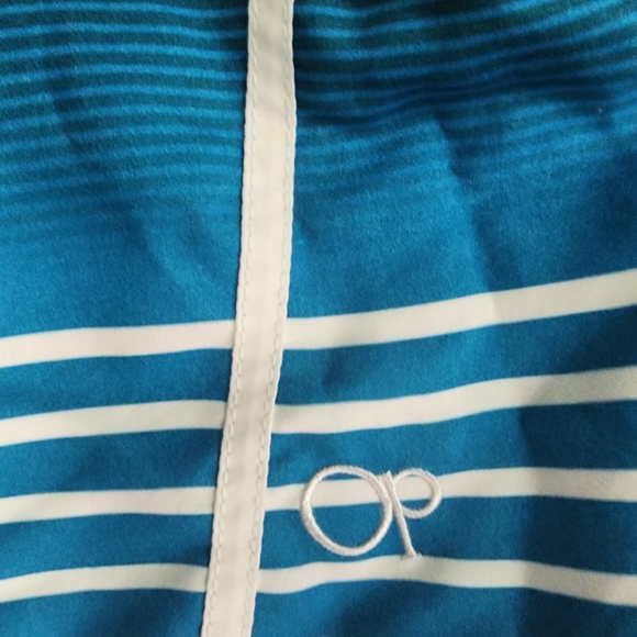 OP Men's Blue White Striped Swim/Board Trunks Size 2XL - Picture 7 of 11